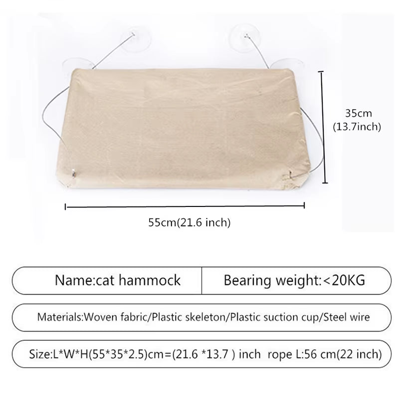 Hanging Cat Bed Pet Cats Hammock Aerial Pet Bed House Kitten Climbing Frame Sunny Window Seat Nest Bearing 20Kg Cat Accessories