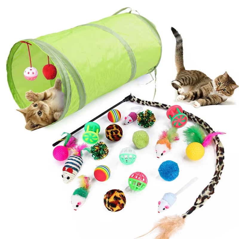 Pets Cat Toys Mouse Shape Balls Shapes Kitten Love New Pet Toy 21 Set Cat Channel Funny Cat Stick Mouse Supplies Value Bundle