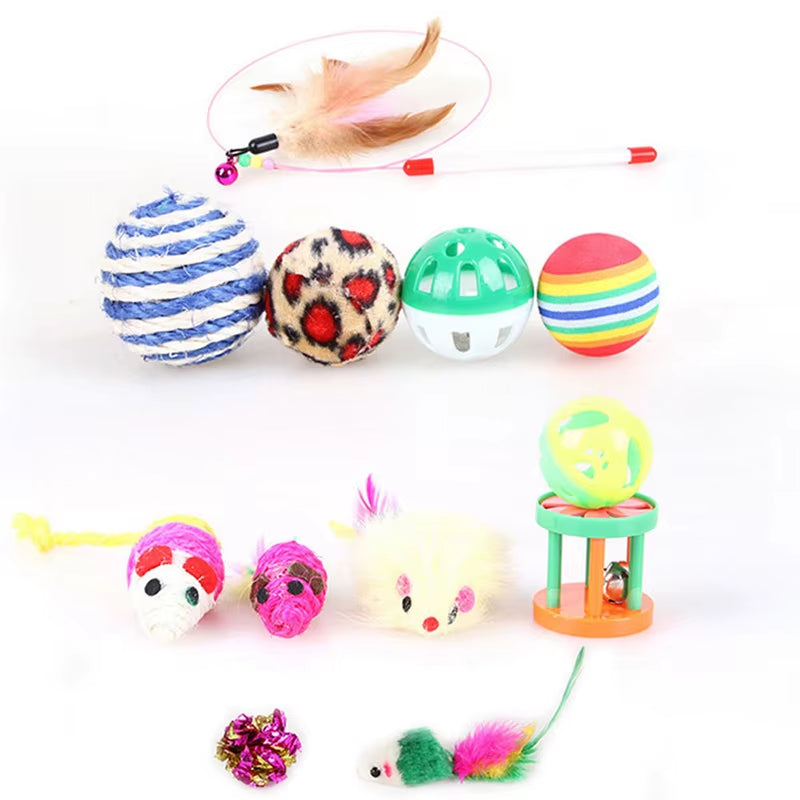 Pets Cat Toys Mouse Shape Balls Shapes Kitten Love New Pet Toy 21 Set Cat Channel Funny Cat Stick Mouse Supplies Value Bundle