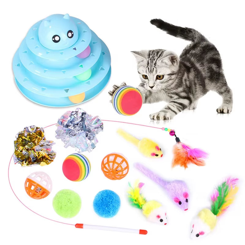 Pets Cat Toys Mouse Shape Balls Shapes Kitten Love New Pet Toy 21 Set Cat Channel Funny Cat Stick Mouse Supplies Value Bundle