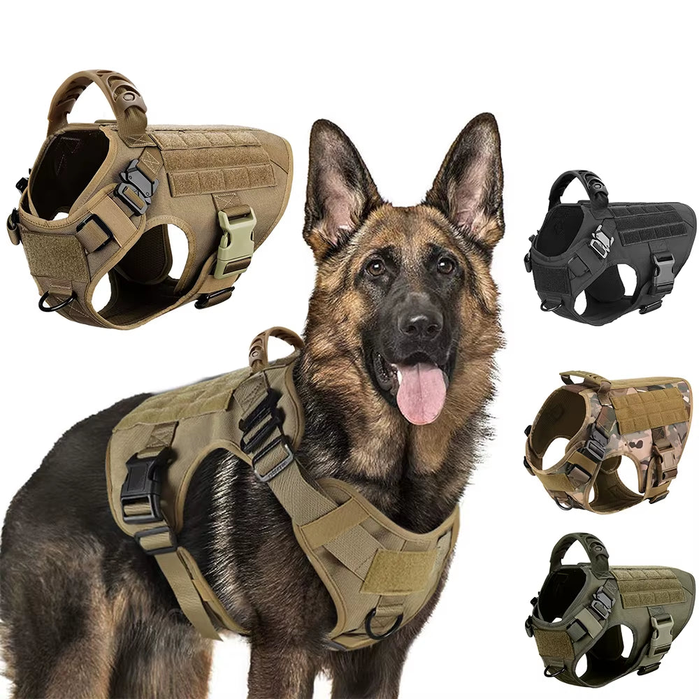 Military Large Dog Harness Training Pet Vest for French Bulldog German Shepherd Malinois Tactical Harnesses for Dogs Accessories