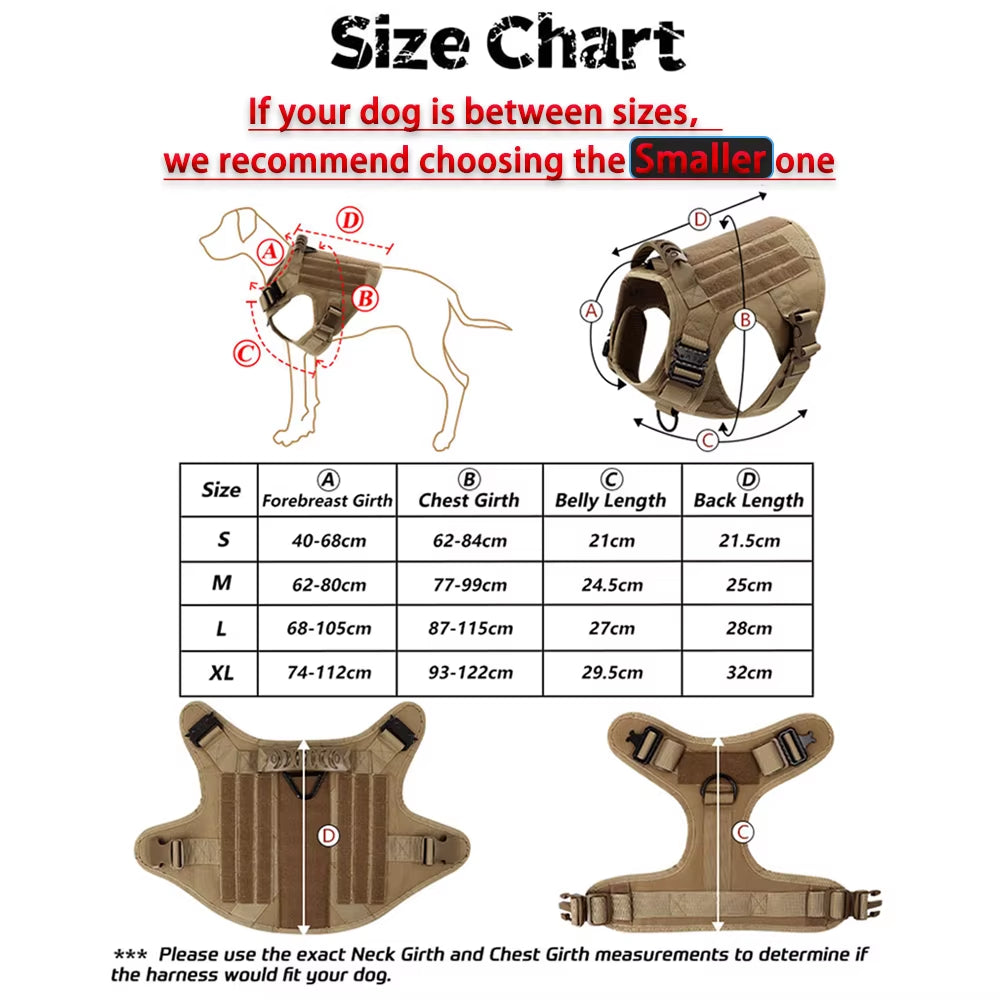 Military Large Dog Harness Training Pet Vest for French Bulldog German Shepherd Malinois Tactical Harnesses for Dogs Accessories