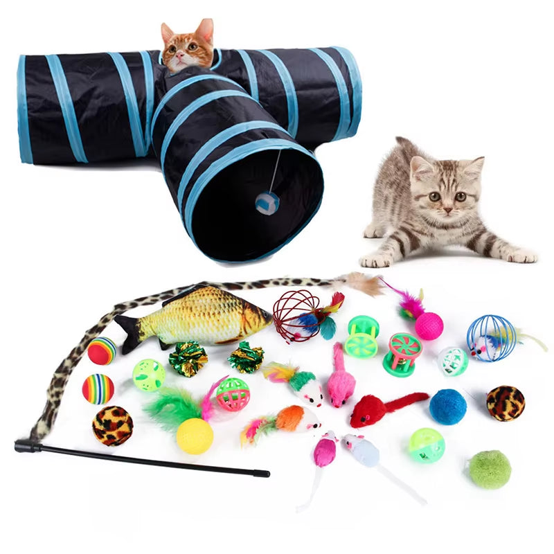 Pets Cat Toys Mouse Shape Balls Shapes Kitten Love New Pet Toy 21 Set Cat Channel Funny Cat Stick Mouse Supplies Value Bundle