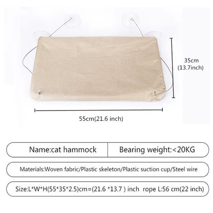 Hanging Cat Bed Pet Cats Hammock Aerial Pet Bed House Kitten Climbing Frame Sunny Window Seat Nest Bearing 20Kg Cat Accessories